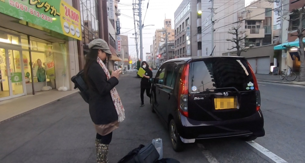 ガッツレンタカー高松片原町店に車を返却