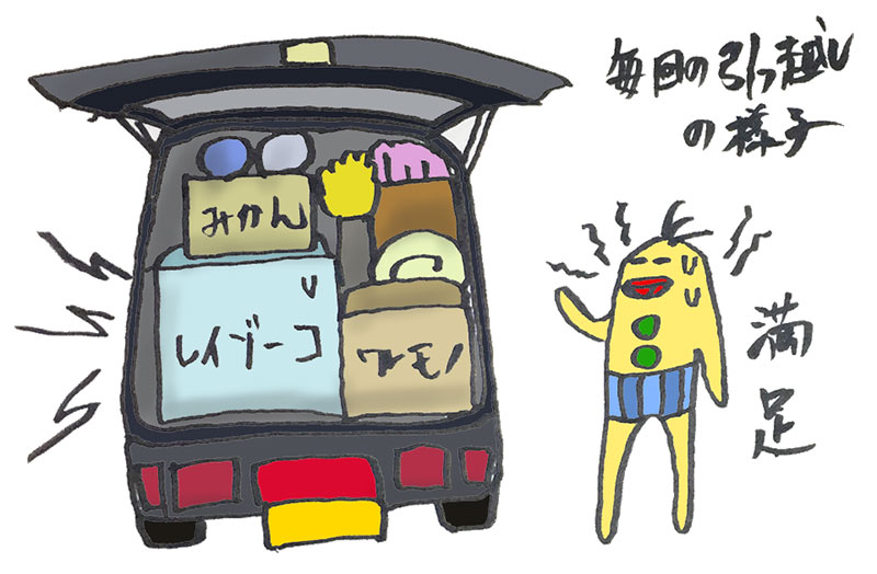 イケナイ冷蔵庫の運搬方法